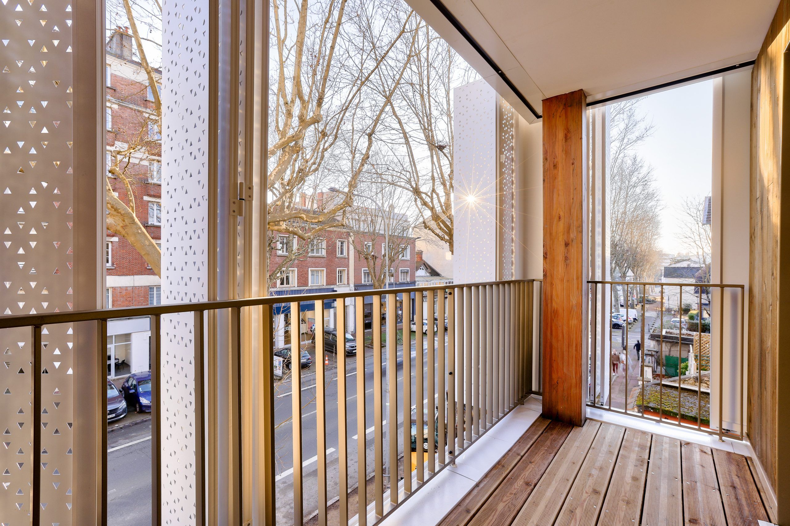 Balcon résidence Jehan Despert Viroflay, construction bas carbone 1001 Vies Habitat