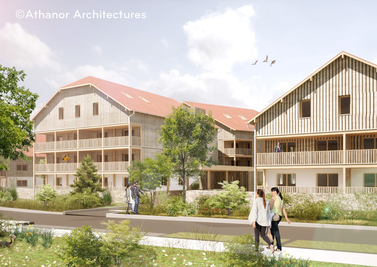 Perspective résidence accession sociale 1001 Vies Habitat à Sergy dans l'Ain