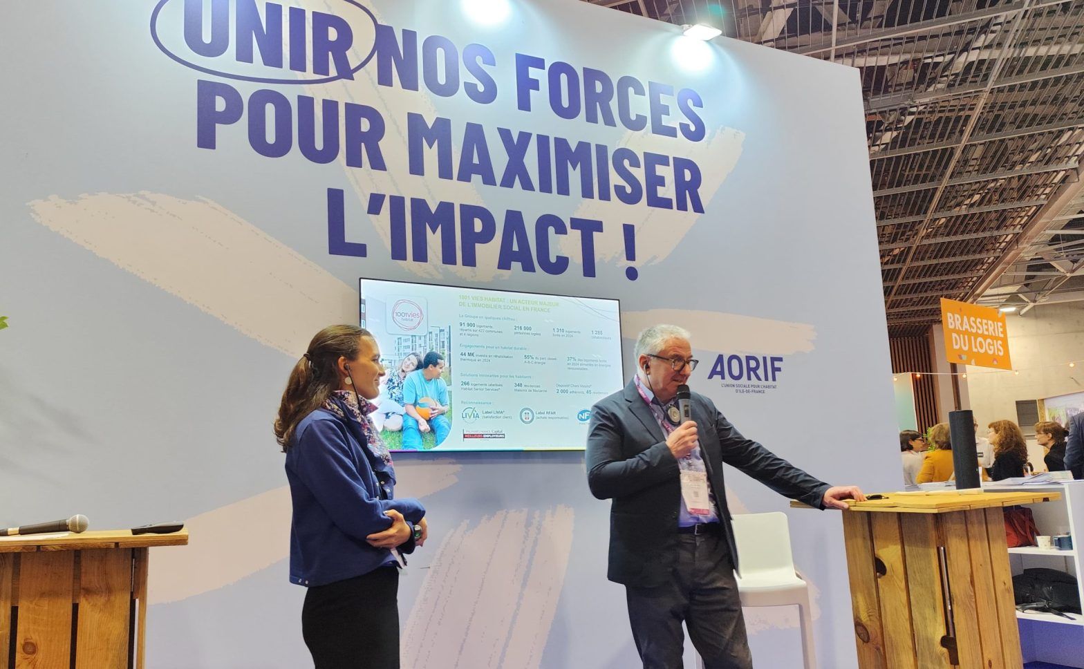Intervention de 1001 Vies Habitat sur le stand de l'AORIF au Congrès HLM